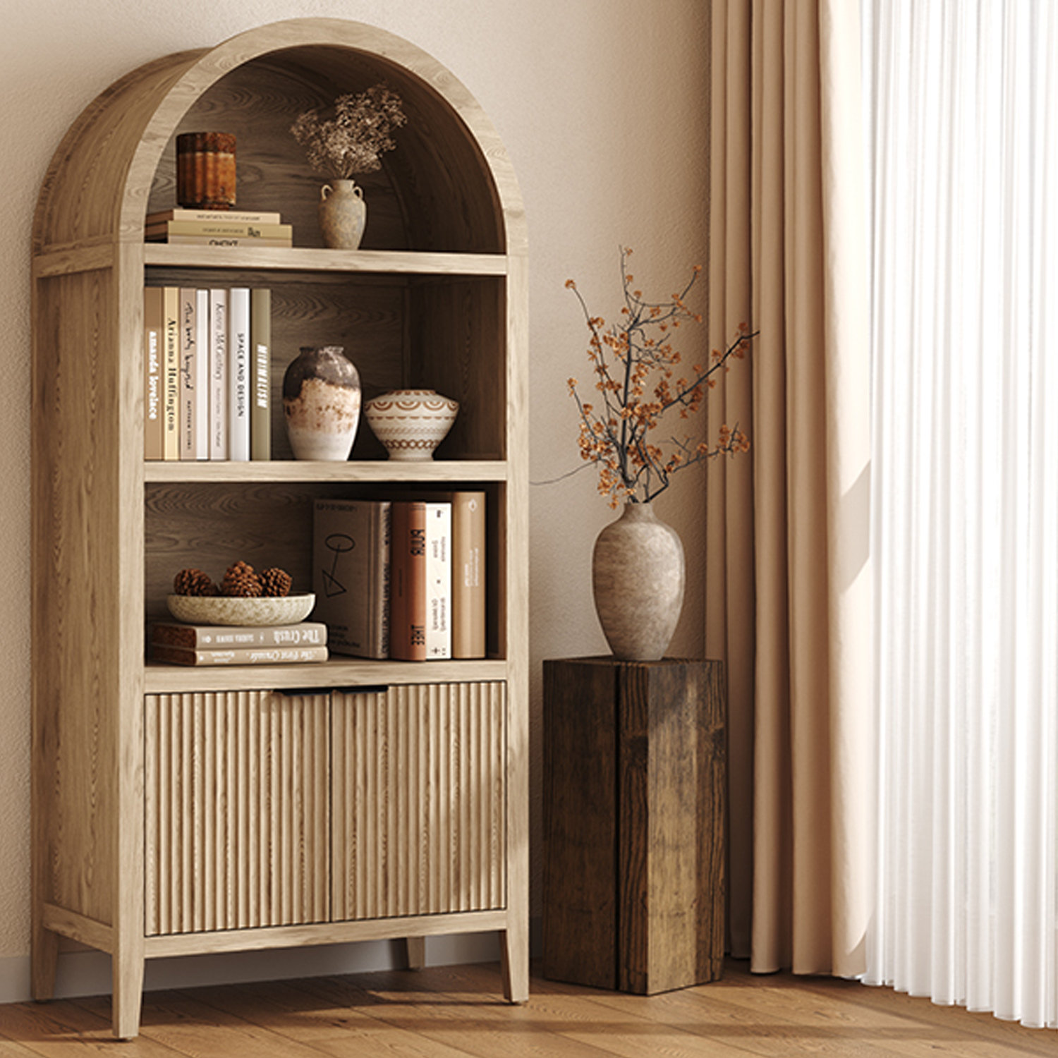 Red Barrel Studio 71 Arched Bookcase