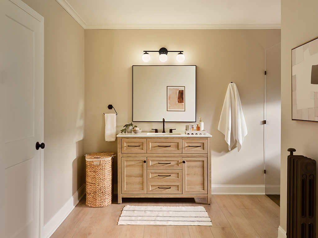 Kichler matte black vanity bar
