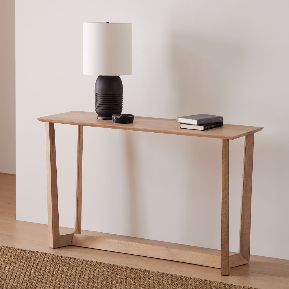 West Elm Stowe 48 cerused white console