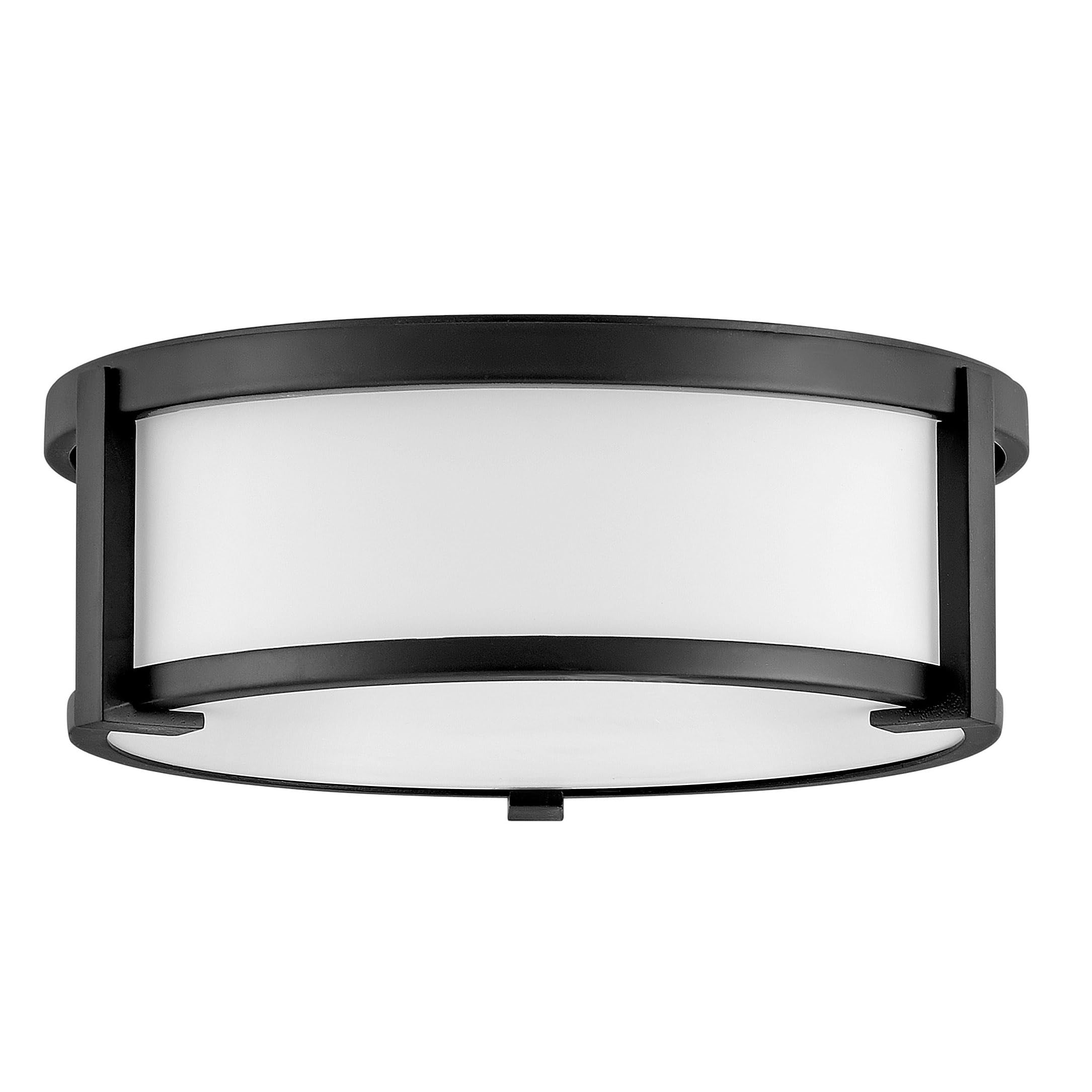 Hinkley Lowell matte black flush mount drum