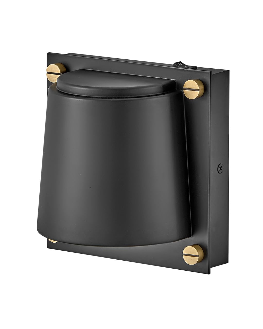 Hinkley Scout compact black sconce with brass screws
